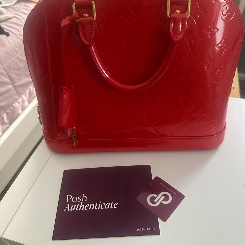 Louis Vuitton Alma pm monogram vernis orange red - Picture 5 of 10
